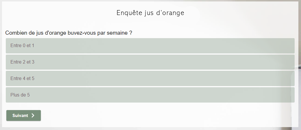 Question fermée échelle avec des tanches 