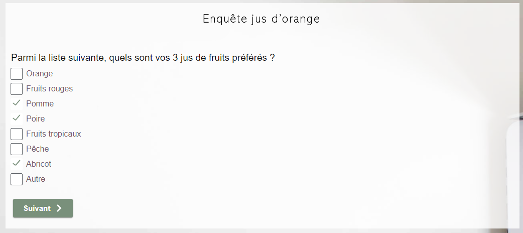 question fermée multiple 