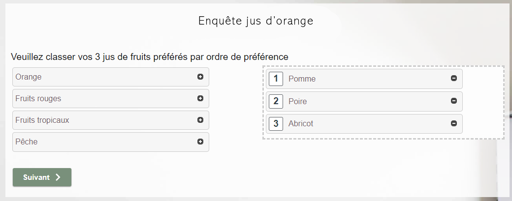 question fermée ordonnée 