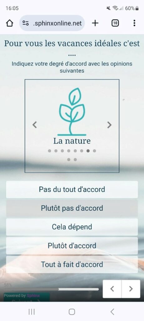 Exemple d’enquête adaptée aux smartphones