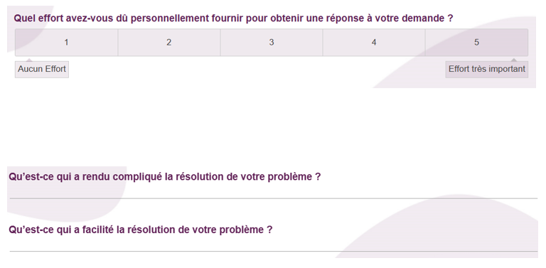 exemple question pour mesurer le Customer Effort Score